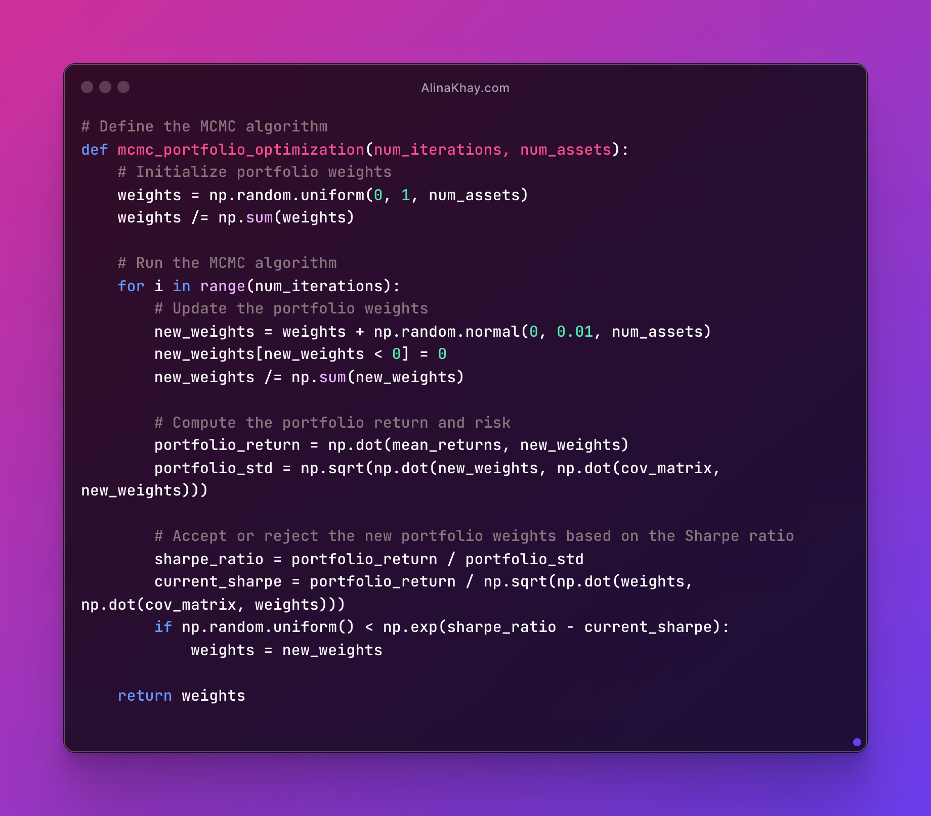 MCMC Algorithm in Python